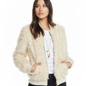 Chaser Cream Fur Teddy Bomber Jacket XS